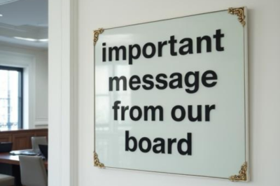 Important Message from our Board 3.16.26